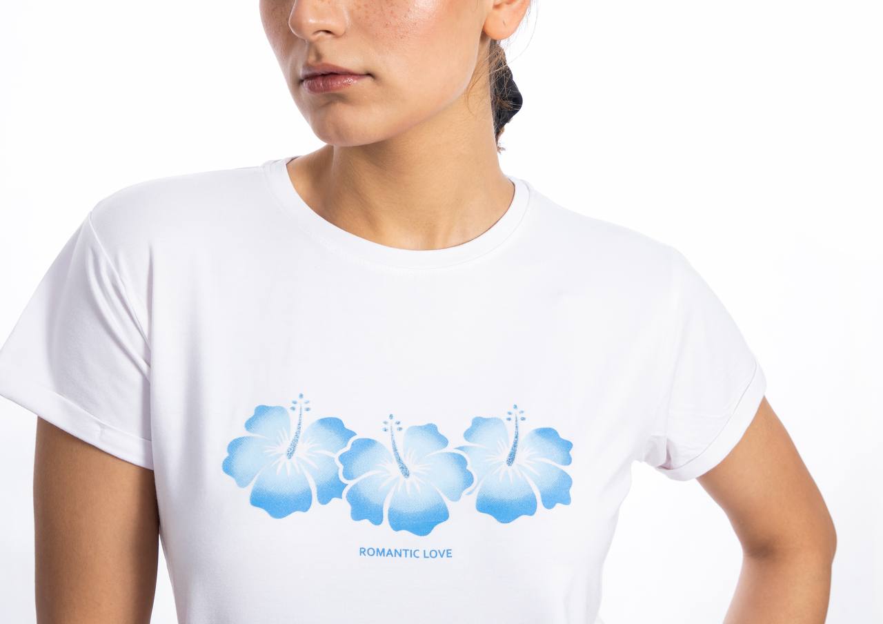 تی شرت یقه گرد آستین پاکتی ویسکوز با چهار چاپ کد 3231